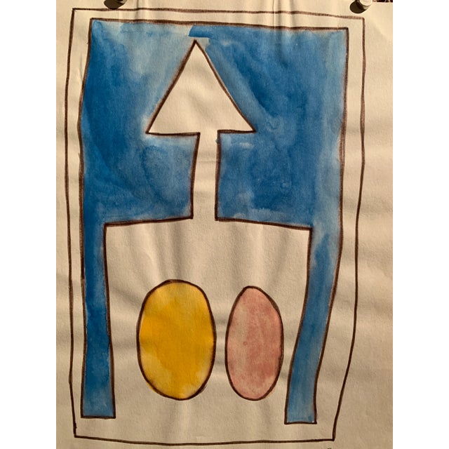 Paper 1967 Watercolor Original Painting Brooklyn Museum Artist For Sale - Image 7 of 8