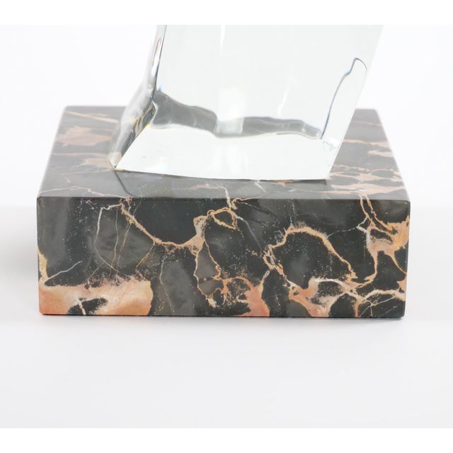 Late 20th Century Hand-Carved Rock Crystal Equo Case Horse Head / Marble Base Sculpture For Sale - Image 5 of 12