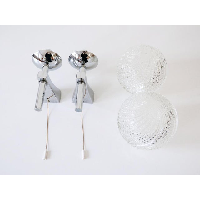 Mid-Century Modern Textured Glass Wall Lamps, 1970s, Set of 2 For Sale - Image 15 of 17