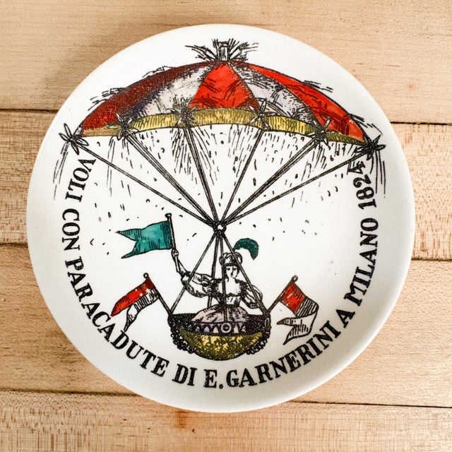 Fornasetti "Palloni" Themed Ceramic Hot Air Balloon Coasters Set of 5 For Sale In Boston - Image 6 of 13