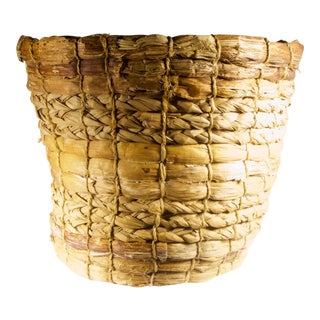 Primitive Handwoven Basket For Sale