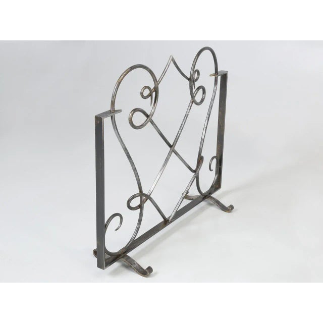 French Hand-Forged Steel Fireplace Screen For Sale - Image 3 of 13