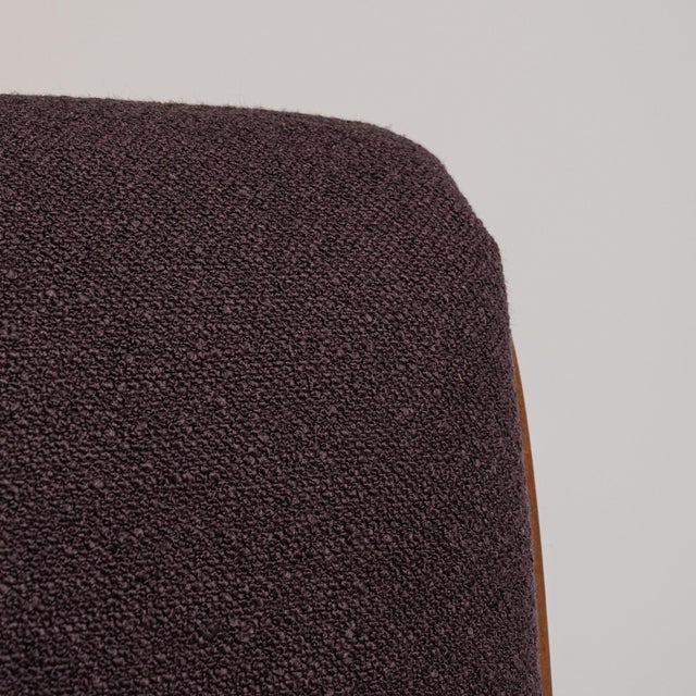 French 19th Century France Deep Aubergine Plum Upholstered Slipper Side Chair For Sale - Image 3 of 11