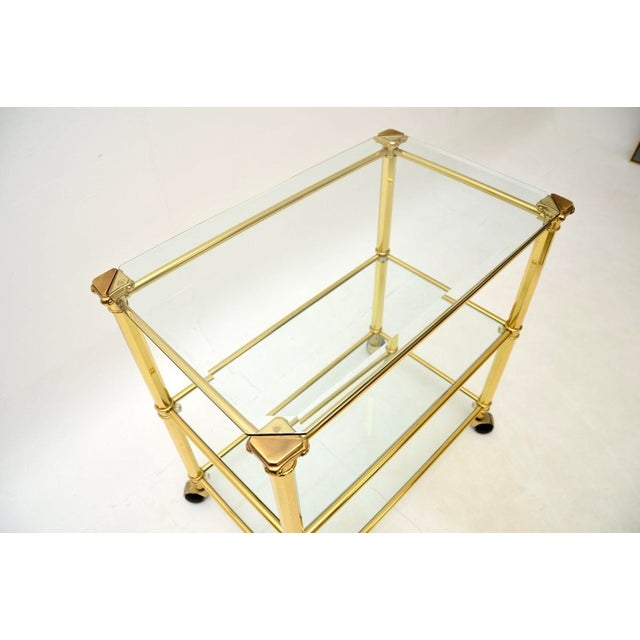 Vintage French Brass Drinks Trolley, 1970s For Sale - Image 4 of 9