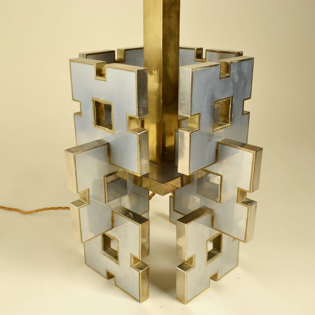 Geometric Table Lamp by Gaetano Sciolari, 1970s For Sale - Image 9 of 11