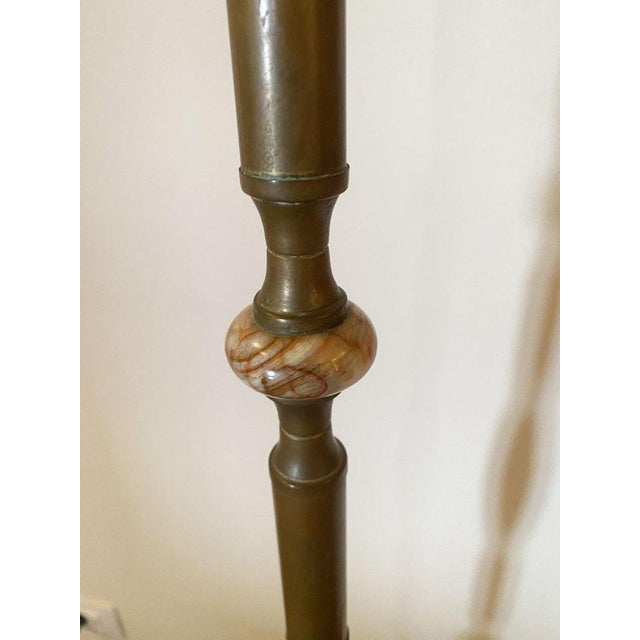 Metal Floor Lamp in Green Alabaster, 1950s For Sale - Image 7 of 16