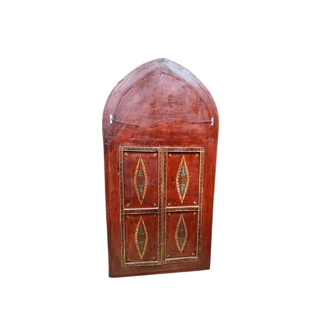Vintage Moroccan Arabesque Design Hand-Painted Wall Hanging W/Doors 58.5" H For Sale - Image 9 of 10