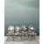 This substantial set of eight vintage Francois Carre garden chairs showcases the designer's signature sunburst motif...