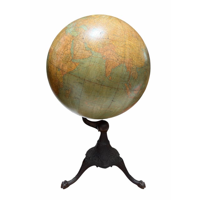 American Antique J L Hammett 18" Terrestrial Globe on Stand For Sale - Image 3 of 5
