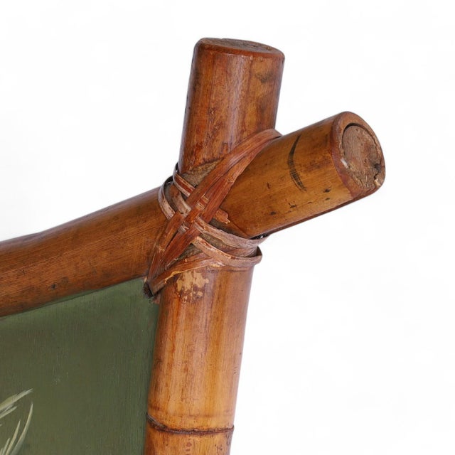 Wood Pair of Vintage Palm Tree Paintings in Bamboo Frames For Sale - Image 7 of 10