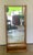 This solid oak Swedish made large wall mount mirror with shelf, is quite a stunning and rare piece. Manufactured by Glass...