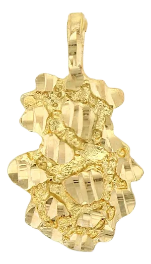 Dainty Small Nugget Charm/Pendant 10k Yellow gold