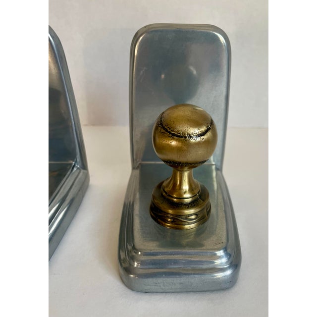 1990s 1990s Pair of Sarsaparilla Art Deco Revival Baseball Bookends For Sale - Image 5 of 10