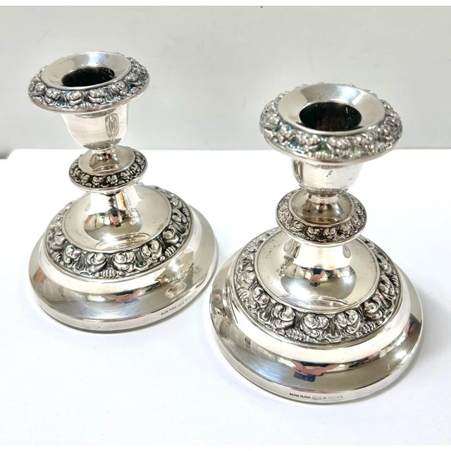 1930s Vintage Silver Candlesticks – Lanthé England Silver Plate Candle Holders – Set of 2 For Sale - Image 5 of 8