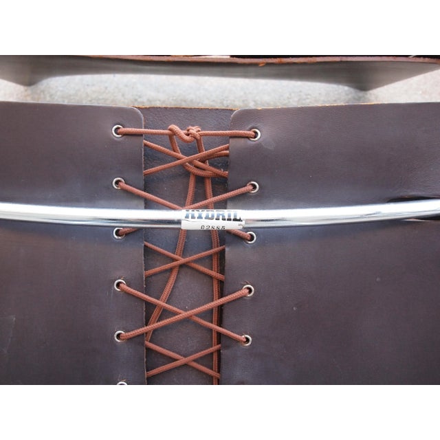 Set of 4 Vintage Knoll Spoleto Side Dining Chair, Chrome + Brown Leather For Sale - Image 11 of 11