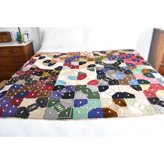 Late 19th Century Antique Crazy Quilt For Sale - Image 5 of 12