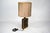 Beige Vintage Brass Table Lamp with Fabric Shade, Italy, 1970s For Sale - Image 8 of 12