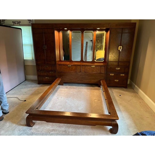 1980s Thomasville Modular Bed Set with Side Armoires Chairish