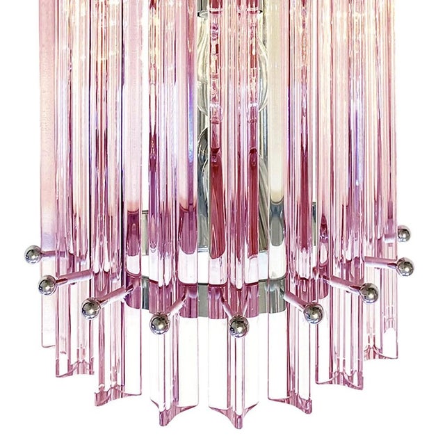 Italian Scenographic Pink Triedro Murano Glass Wall Sconces by Simoeng, Set of 2 For Sale - Image 6 of 8