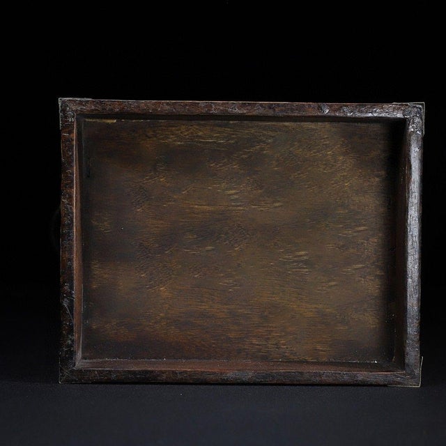 Carved Hardwood Five-Drawer Tabletop Cabinet With Brass Hardware For Sale - Image 9 of 9