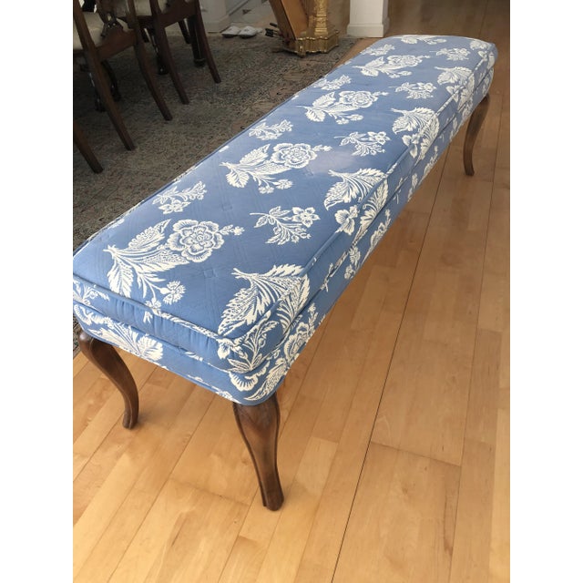 French Vintage French Style Upholstered Bench For Sale - Image 3 of 7