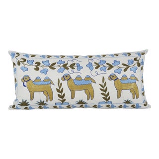 Camel Pictorial Suzani Bed Pillow For Sale