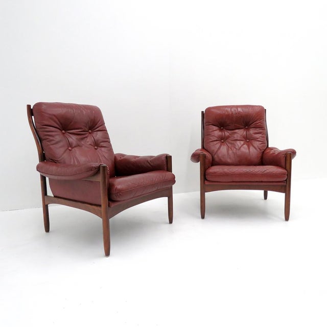 Pair of Swedish Highback Armchairs “Hoffman” by Gunnar Kentemol for Göte Möbler, 1970 For Sale - Image 10 of 10