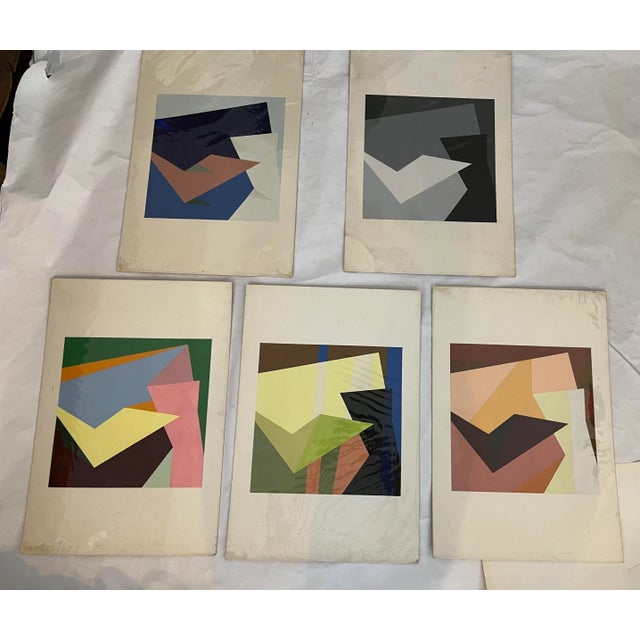 Five Silkscreens on board abstract studies by Gidon Ben Dor circa 1988 at the Academy of Fine Arts in Philadelphia. Strong...