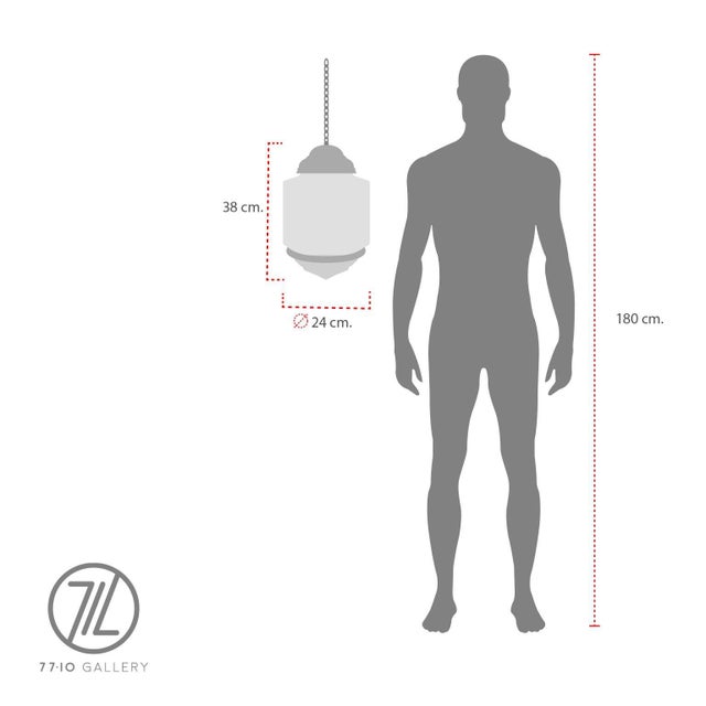 1930s Art Deco Milk Glass Pendant Light #4 For Sale - Image 9 of 17