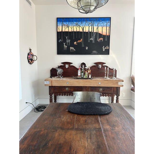 Wood Very Large Framed Diptych Painting Titled Dawn For Sale - Image 7 of 13