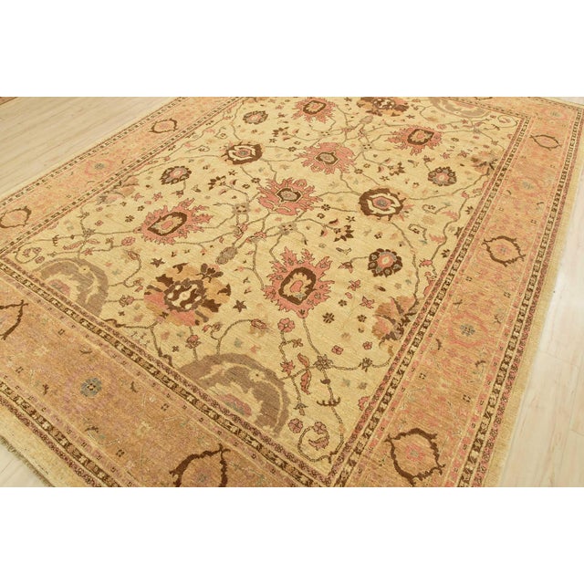 Traditional Ziegler Rug 8'11'' X 12'1'' Beige Wool Traditional Hand-Knotted Oriental Carpet For Sale - Image 3 of 12