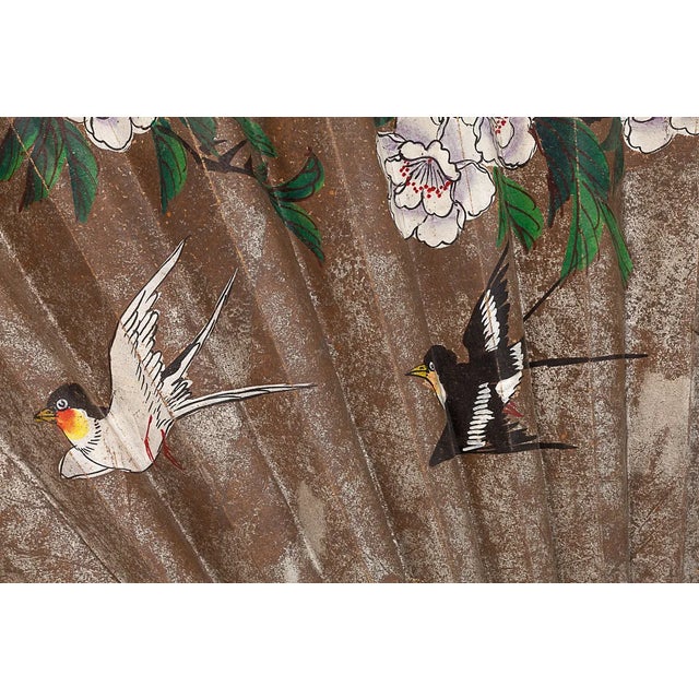 Brown Large Chinese Fan, 1930s For Sale - Image 8 of 10