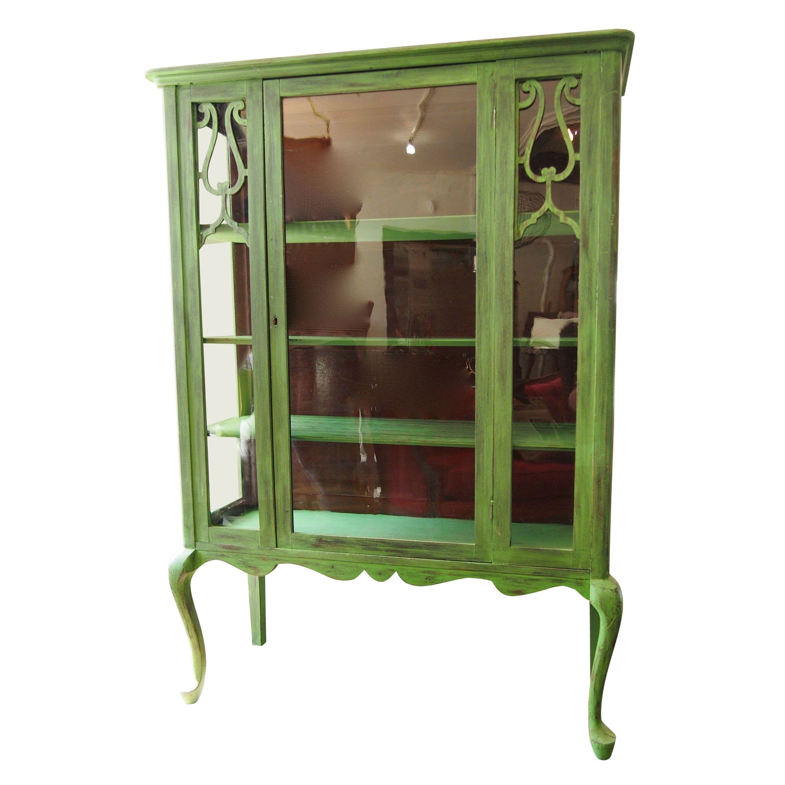 Green & Glass China with Fretwork Chairish