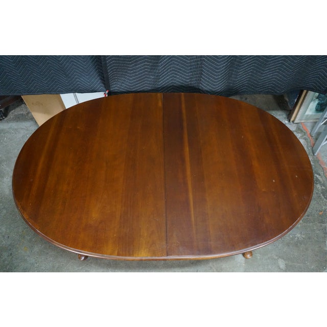 Broyhill Furniture Village Tapestry Queen Anne Style Dining Breakfast Table 68" For Sale - Image 10 of 18