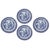 English Vintage Set of 4 Pearl Stoneware Blue & White Transfer Plates by Podmore & Walker and Co. For Sale - Image 3 of 7