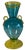 Contemporary Art Glass Aqua Yellow Handled Amphora Vase For Sale - Image 3 of 14