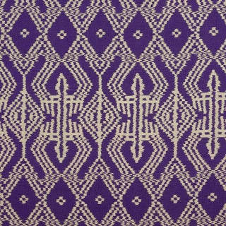 Schumacher Asaka Ikat Fabric in Violet For Sale