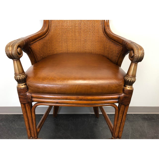 Ethan Allen Faux Bamboo Rattan Barstools Pair Chairish