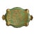 1950s Italian Florentine Green & Gold Gilt Rectangular Tray For Sale