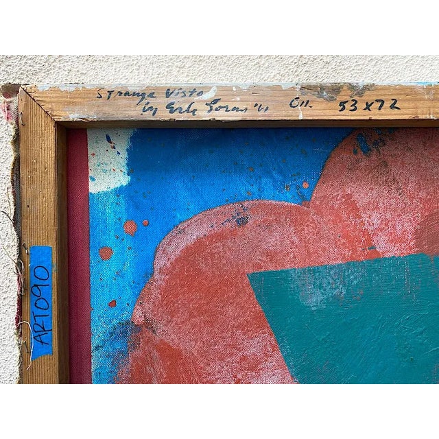 Strange Vista by Erle Loran, 1961 Mid-Century Modern Abstract Oil Painting, Kelly Wearstler Curated For Sale In Dallas - Image 6 of 11