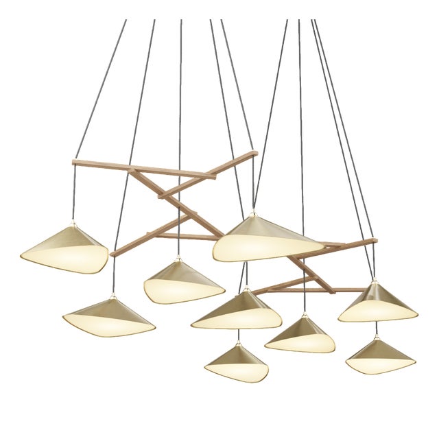 Emily Group of Nine Pendant in Metallic Tones by Daniel Becker For Sale