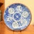 Japanese Pair of Antique Japanese Meiji Period Blue & White Porcelain Chargers — Crane & Calligraphy, Scalloped Rim, c.1880–1910 For Sale - Image 3 of 12