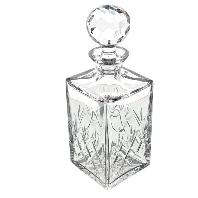 Transparent Late 20th Century Atlantis Meridian Lead Crystal Whiskey Decanter With Stopper For Sale - Image 8 of 12