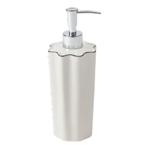 Le Marais Scallop Bath Accessories - Lotion Dispenser, White