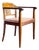 Swiss Art Deco Armchair with Brown Leather Seat, 1930s For Sale