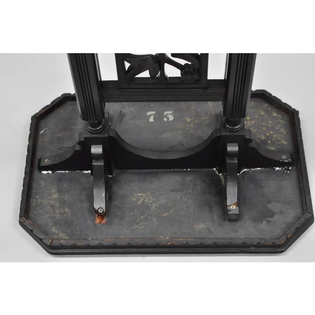 Antique Victorian Aesthetic Movement Black Ebonized 34" Plant Stand Side Table For Sale - Image 17 of 18
