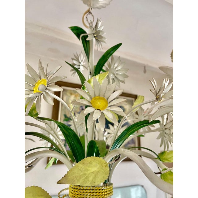 Hollywood Regency Floral Daisy Flower Chandelier from Banci Firenze, 1960s For Sale - Image 3 of 9