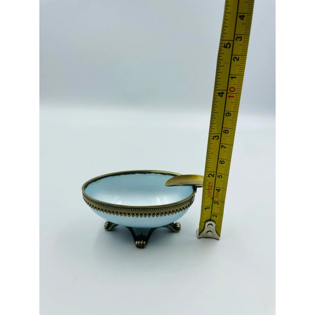 1950’s Evans Guilloche Enamel & Brass Egg-Shaped Ashtray For Sale - Image 9 of 10