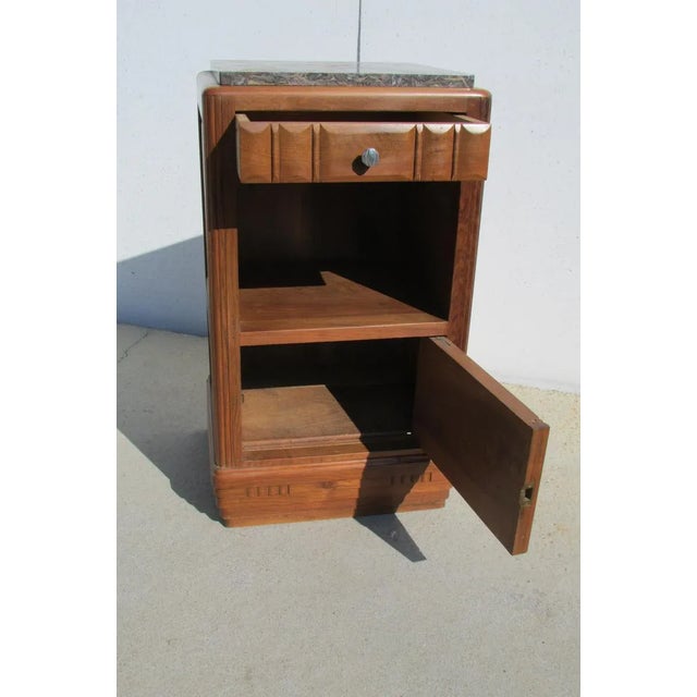 1930s Art Deco Bedside Table or Jam Cupboard in Blond Walnut For Sale - Image 5 of 8