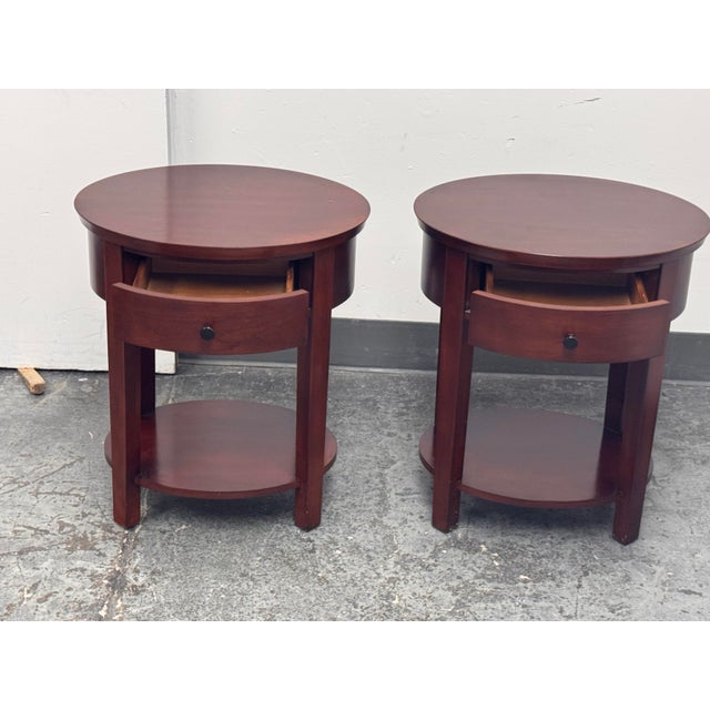 Pottery Barn Valencia Oval Nightstands, Pair For Sale - Image 11 of 12
